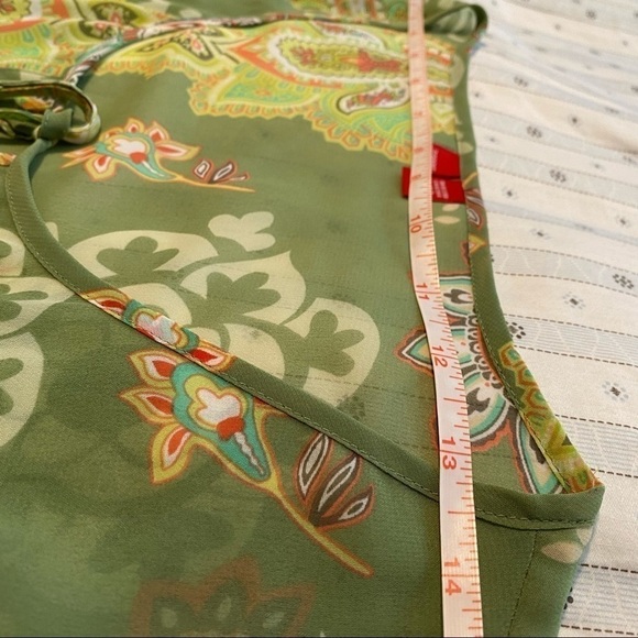 ESPRIT floral blouse long sleeve shirt sheer tunic printed top size Small - Picture 3 of 8